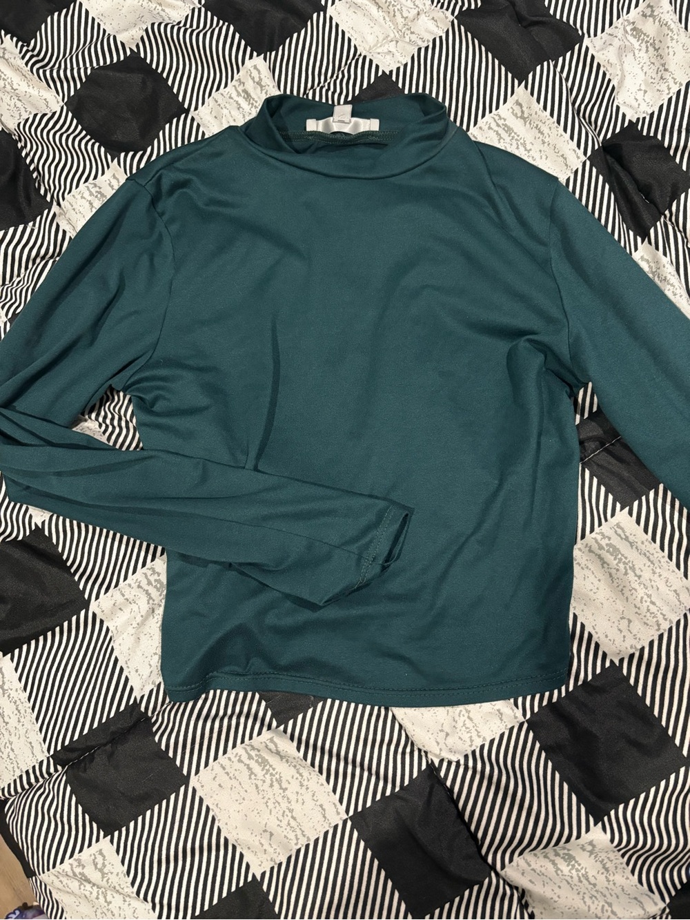 gaze Deep Teal Mock Neck Top